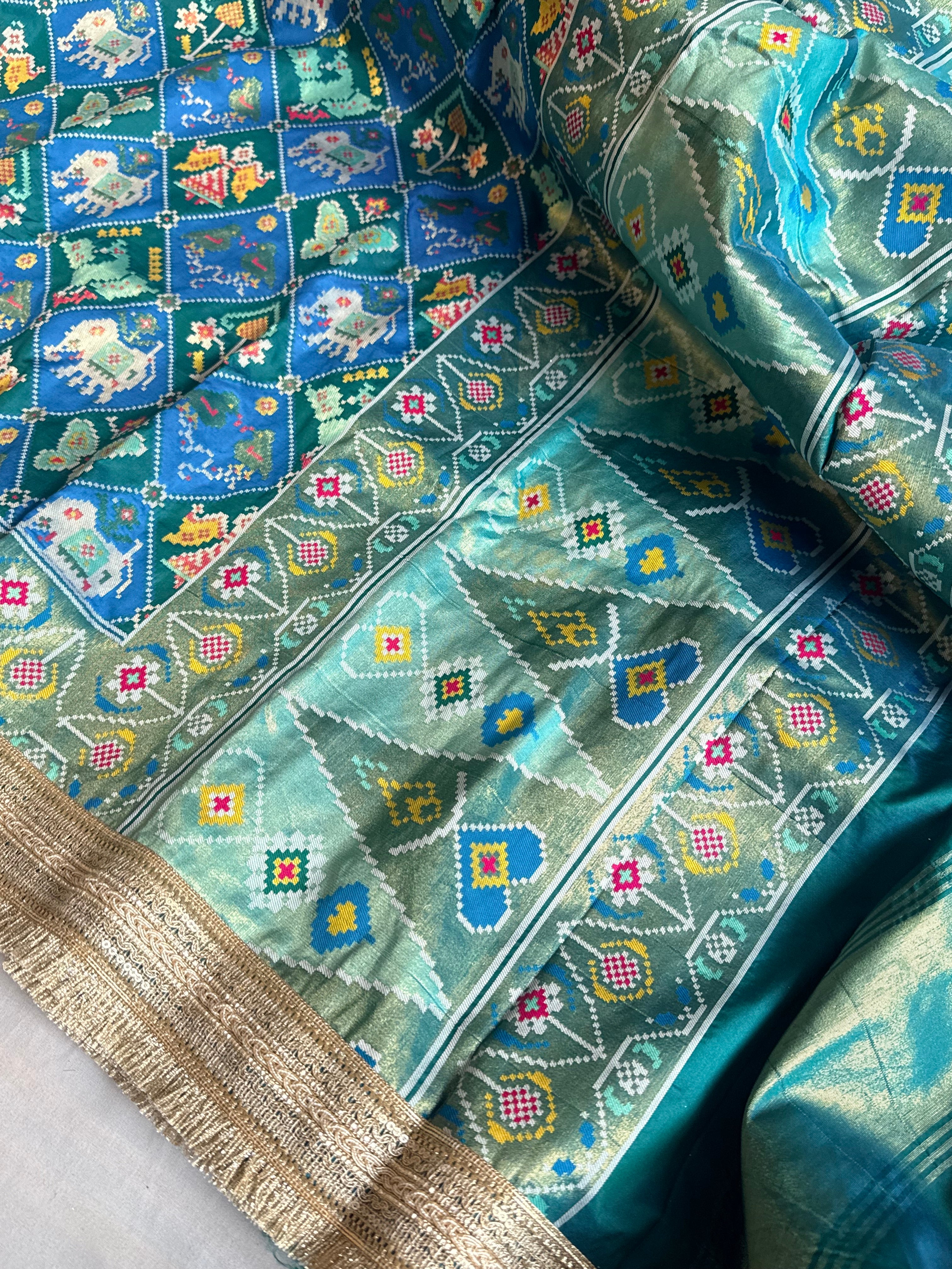 Banarasi patola weaving silk meenakari weaving saree