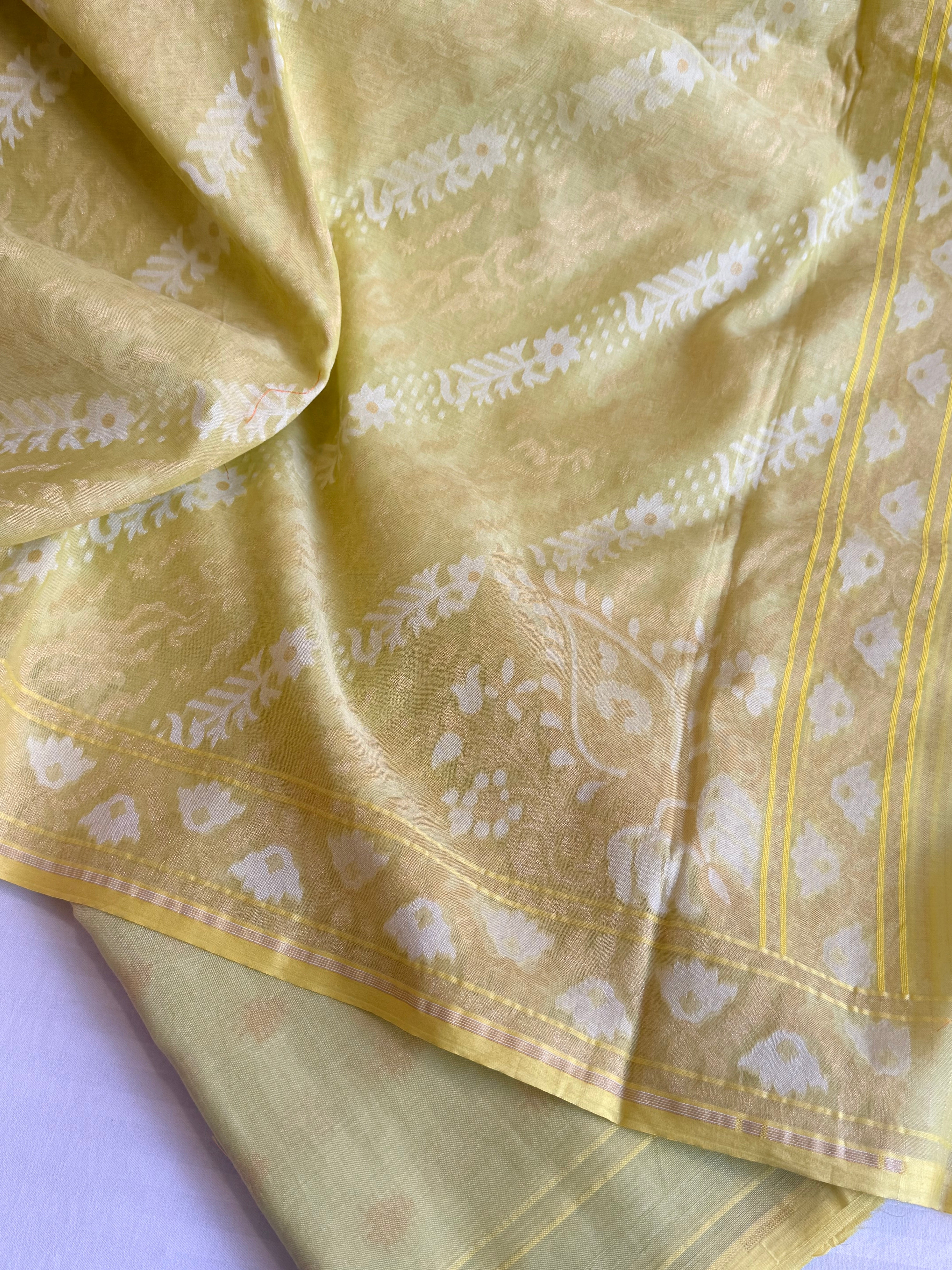 Iktara jamdani kadhwa sona rupa weaving banarasi mul cotton suit set