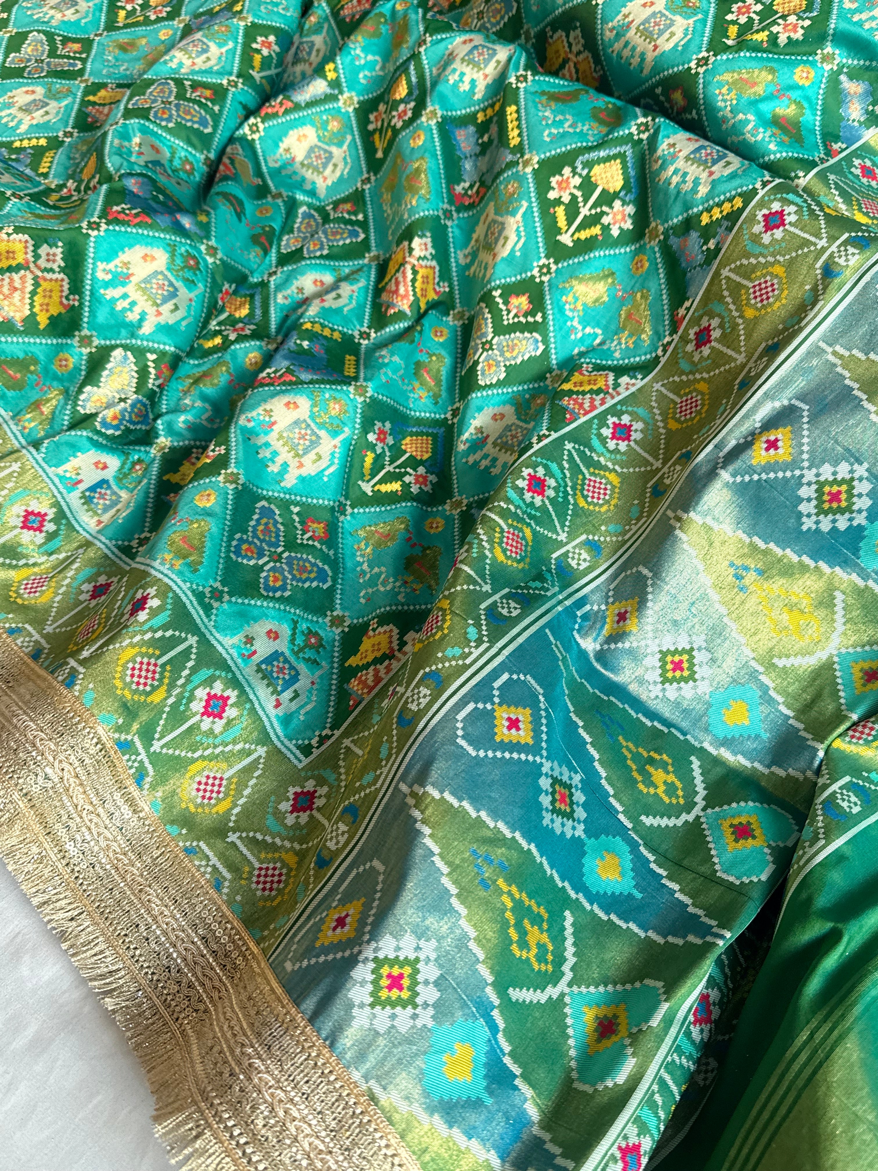 Banarasi patola weaving silk meenakari weaving saree
