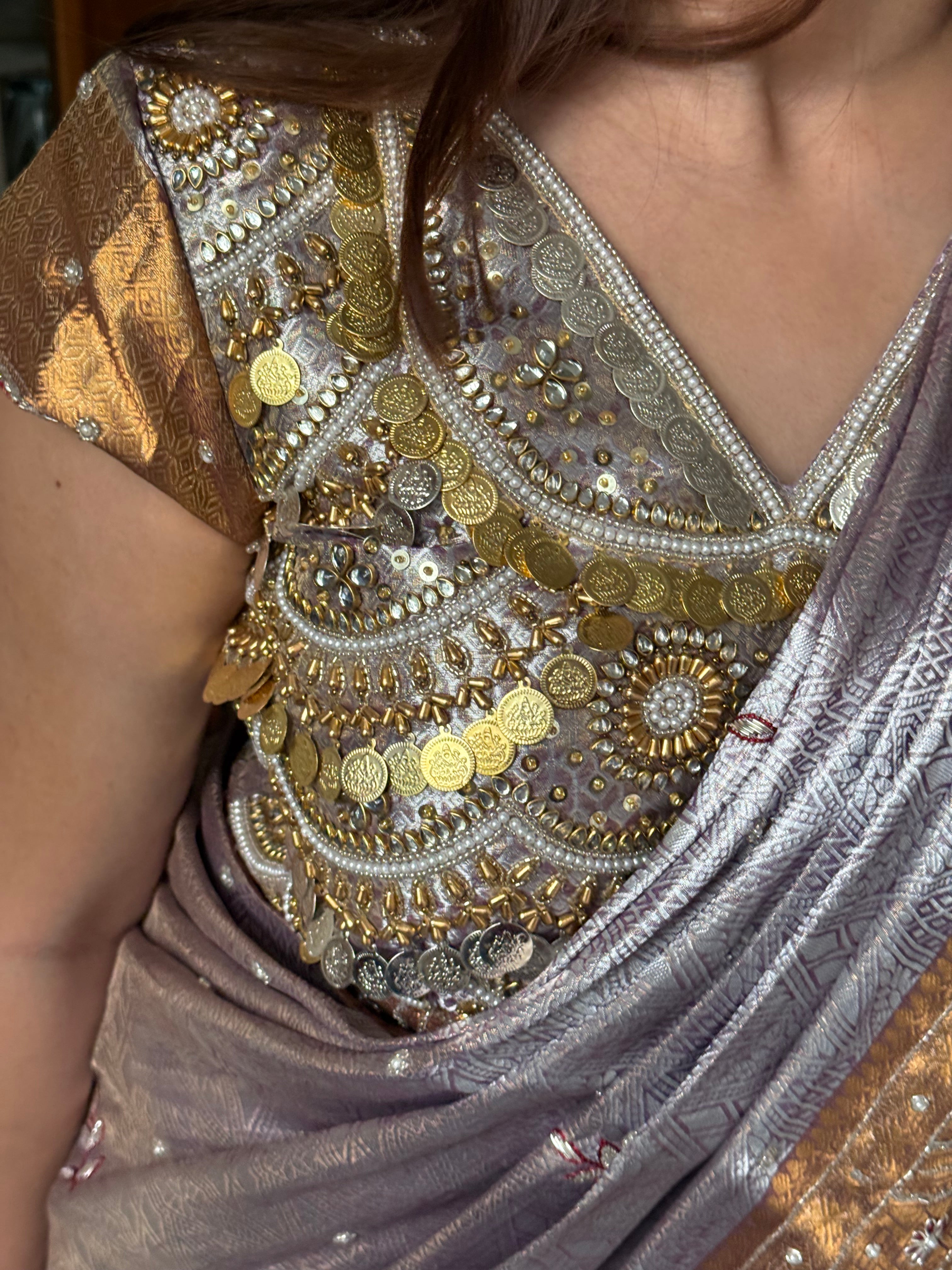 Kanjivaram brocade banarasi tissue silk sona rupa hand embroidered saree