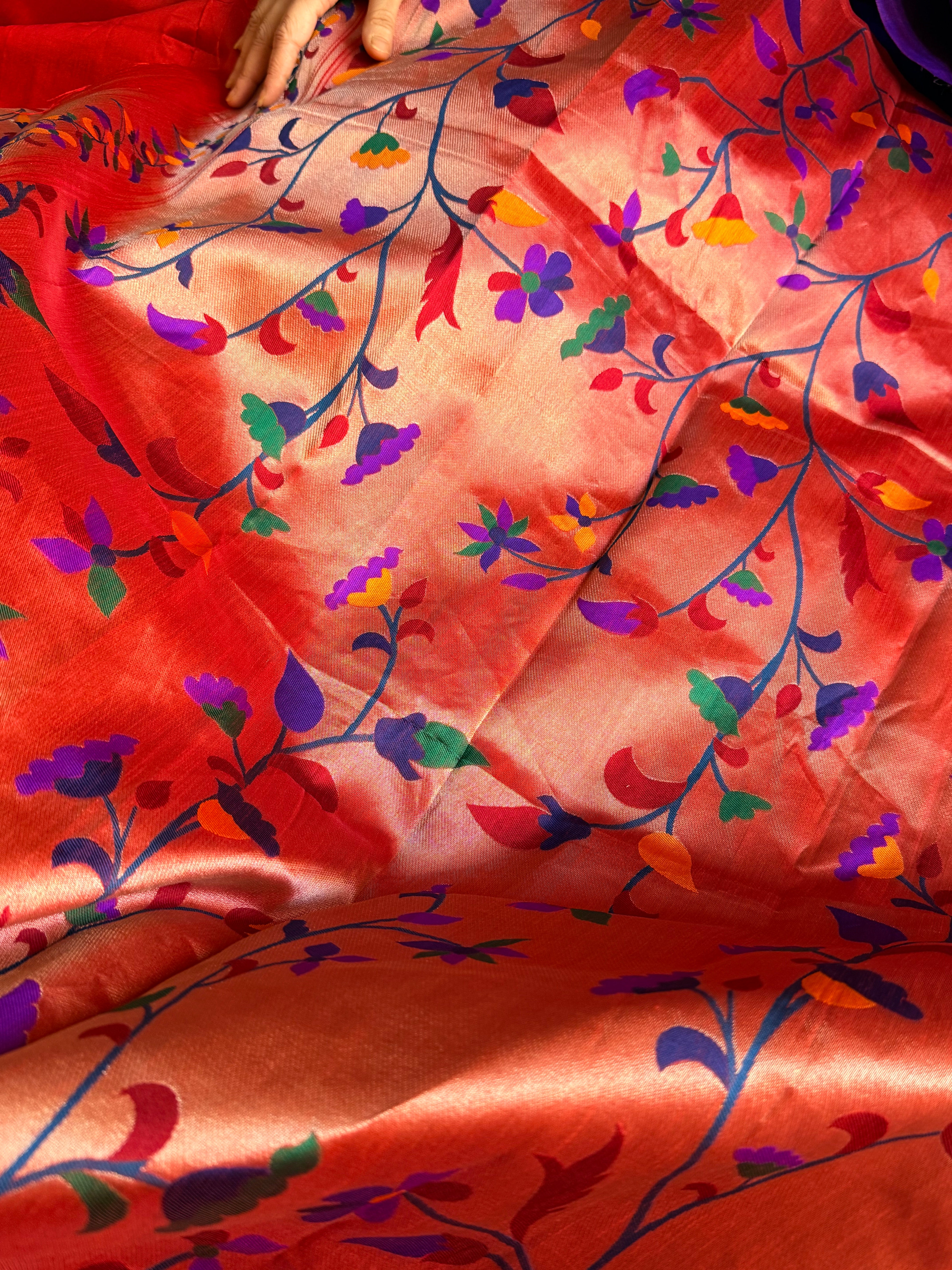 Banarasi chanderi paithani border meenakari saree
