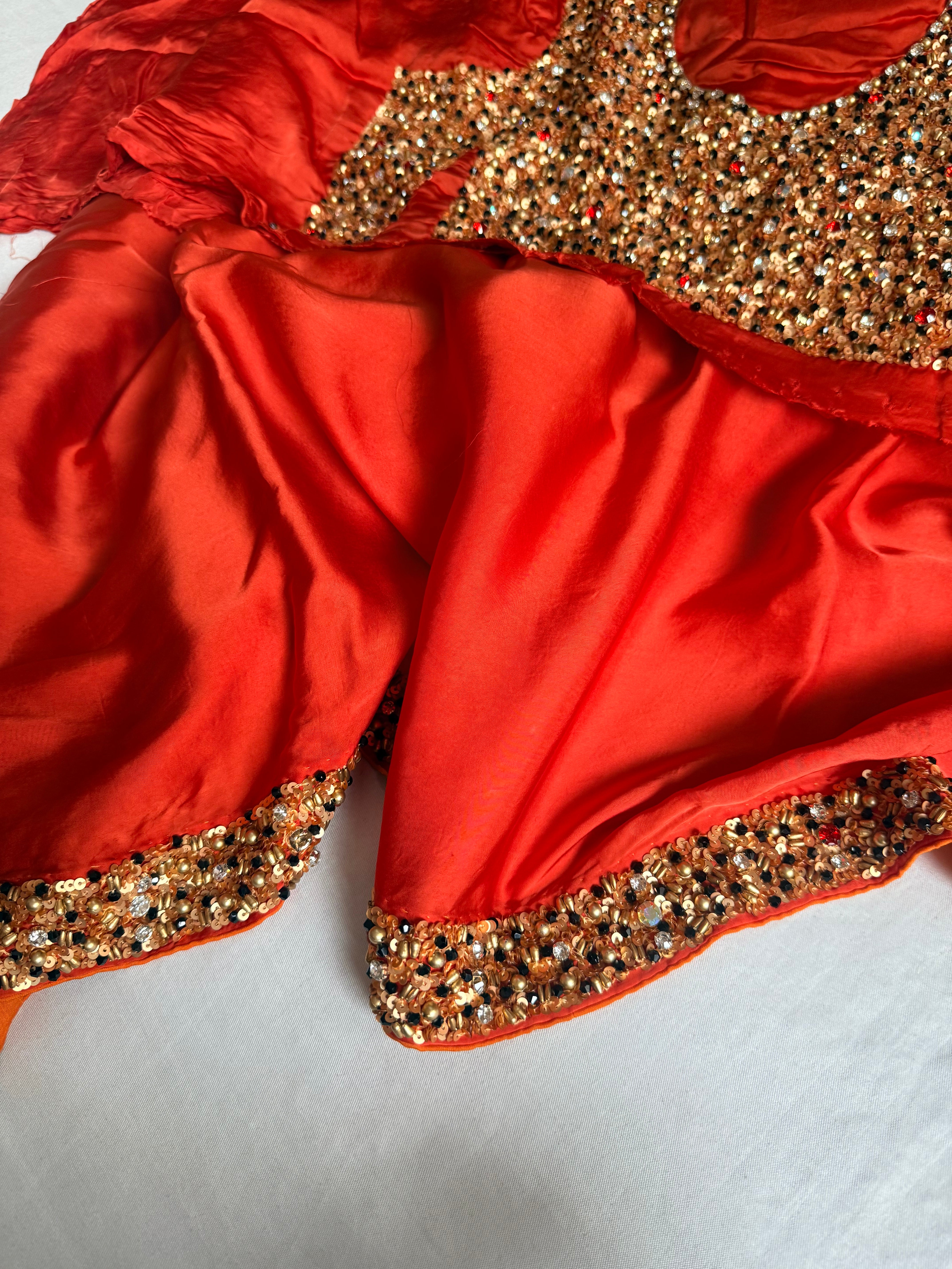 Mashru banarasi satin-sequin work hand embroidered cocktail edit saree