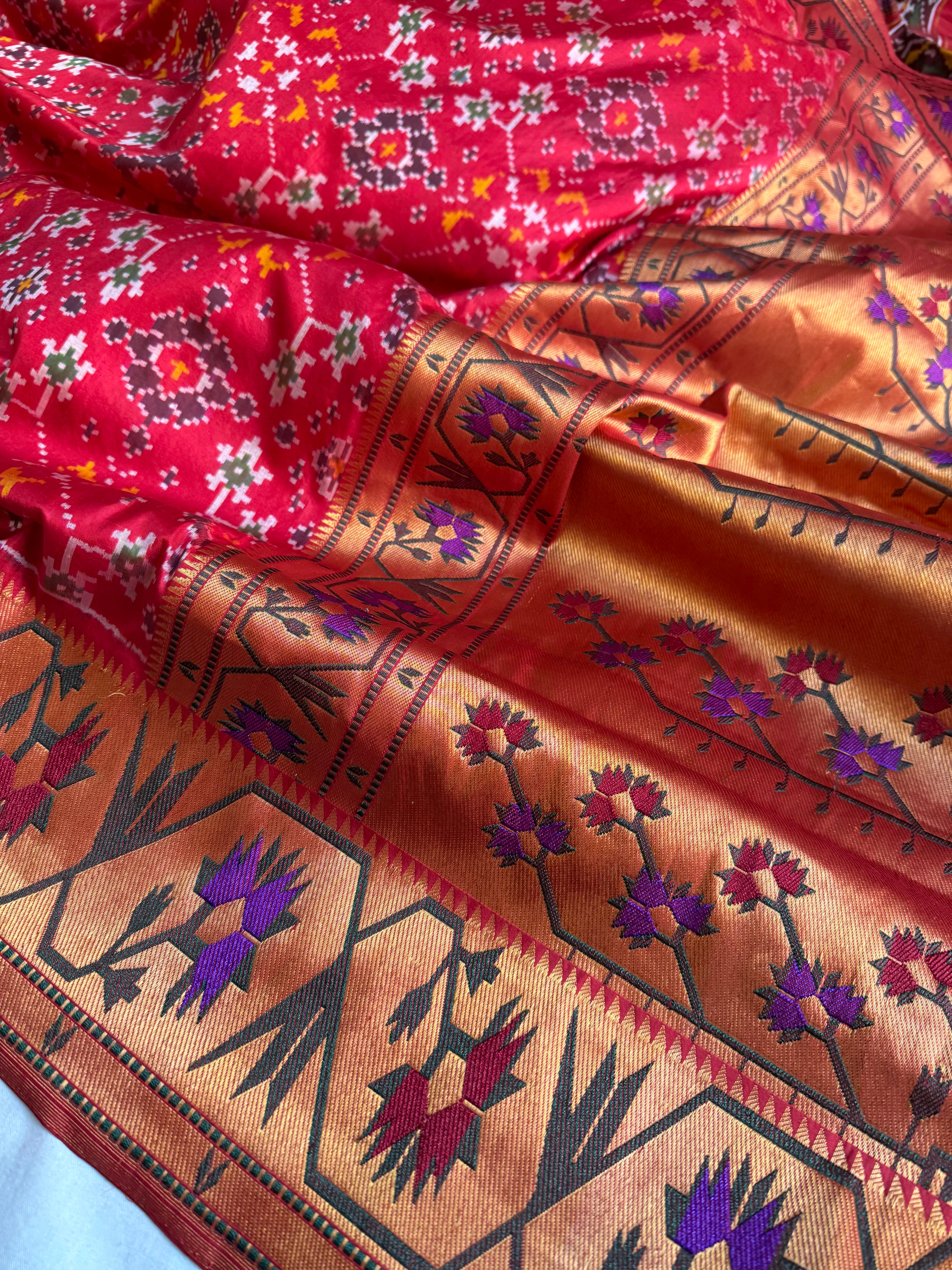 Banarasi ikkat patola kadhwa paithani border saree