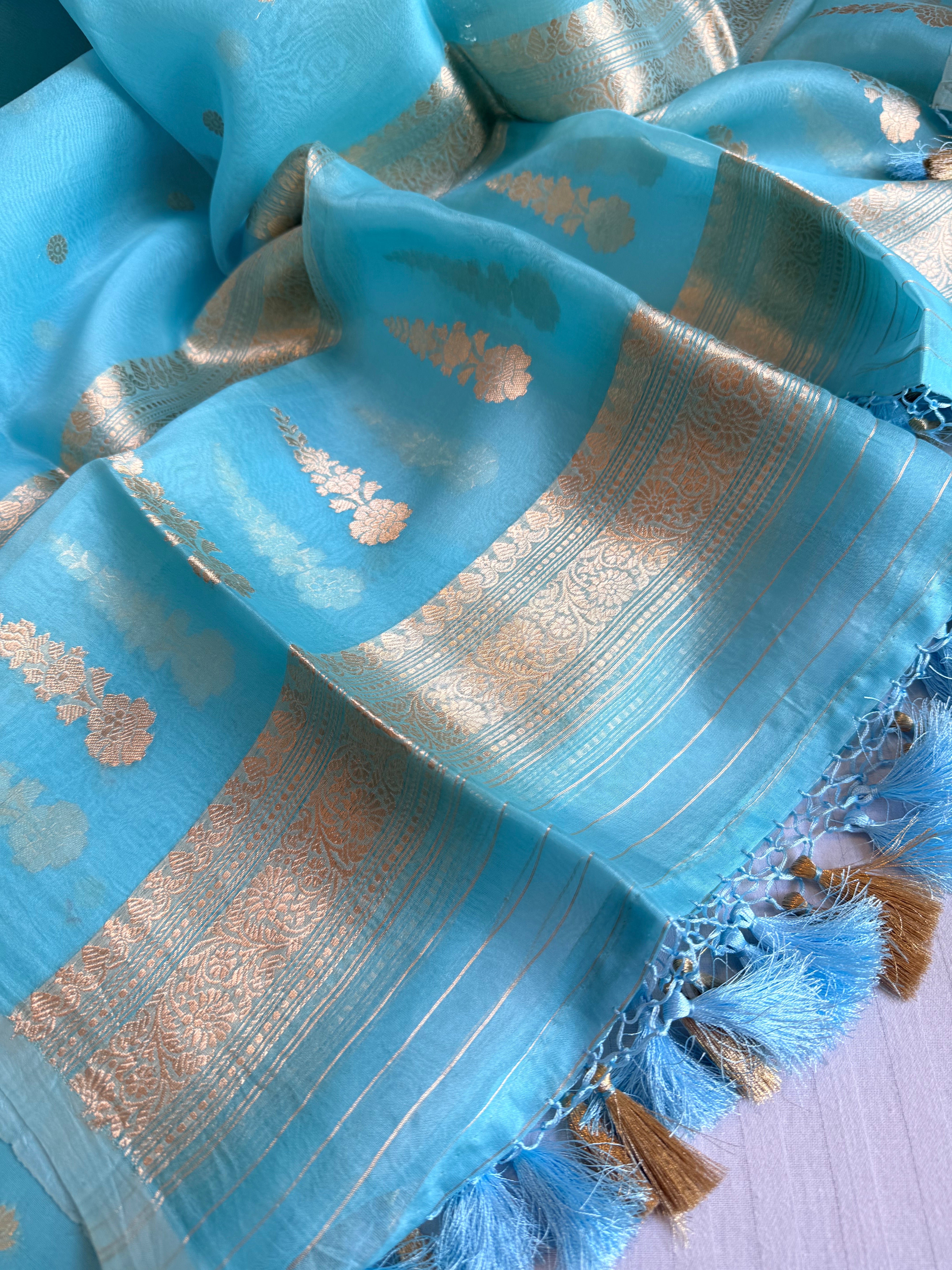 Summer suit sets - Spun chiniya silk kadhwa buti kora silk duppata suit sets