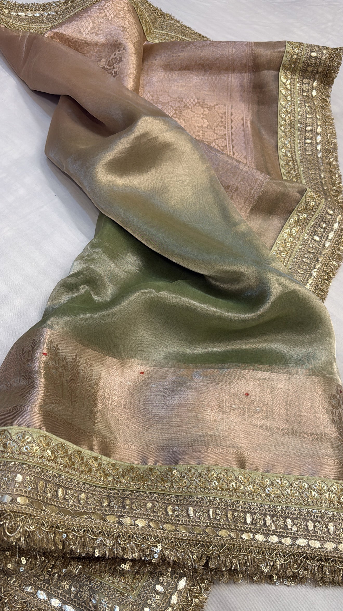 Maharani rang-birangi multicoloured shaded kadhwa tissue silk saree