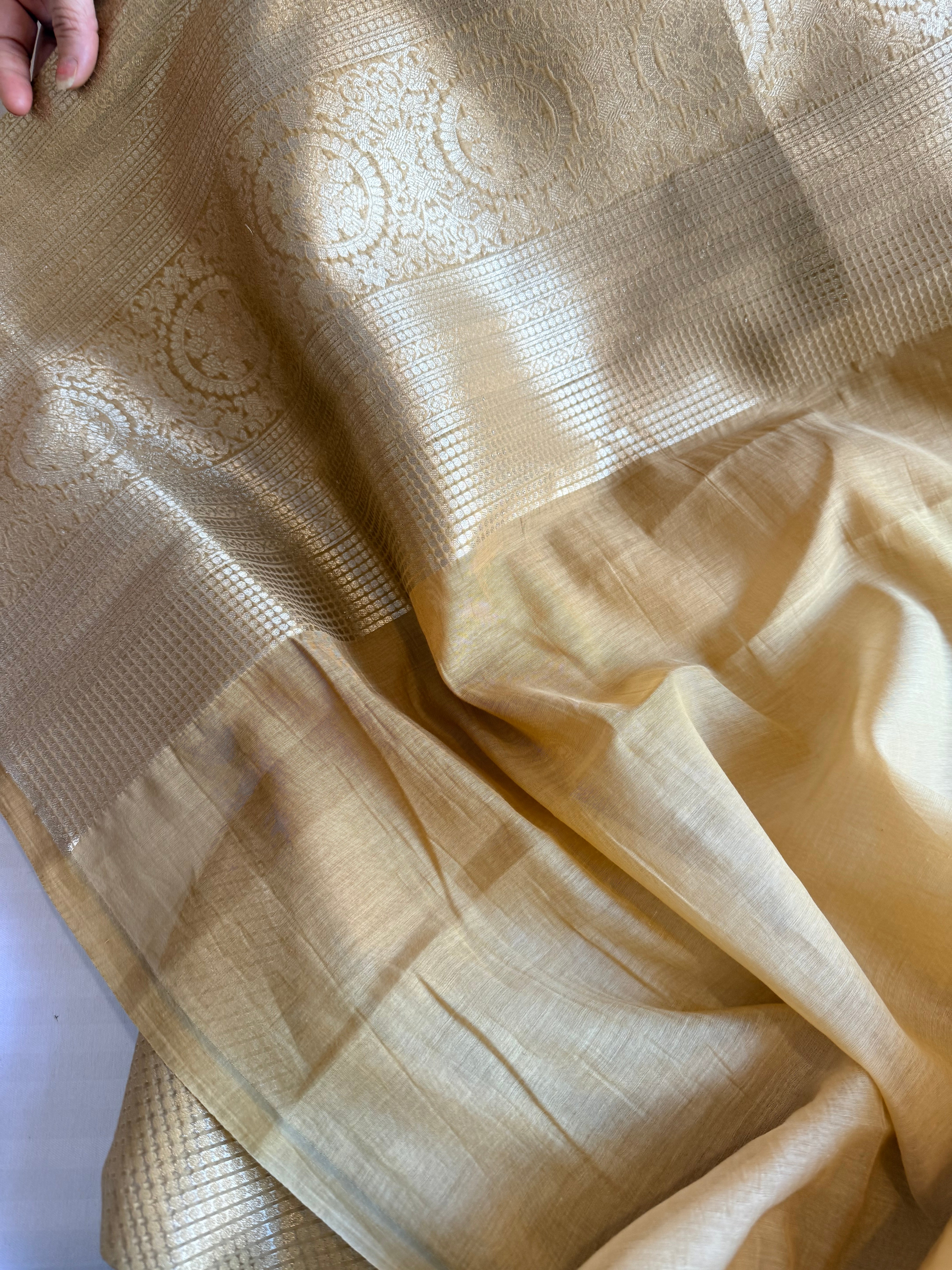 Mul cotton brocade banarasi kurta and bottom banarasi weaving co-ord set