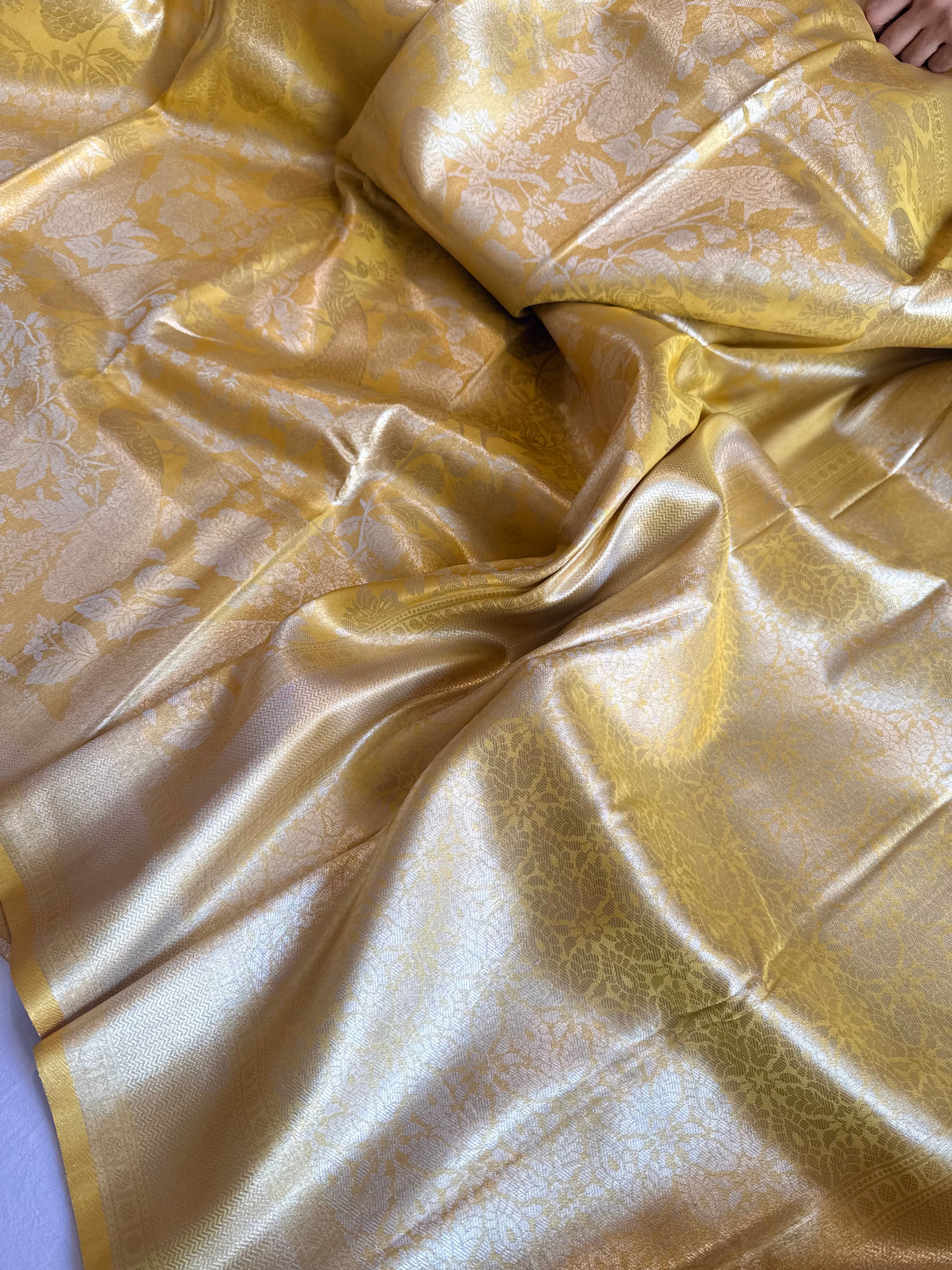 Kanjivaram inspired - Butter gold tissue brocade kadhwa weaving saree