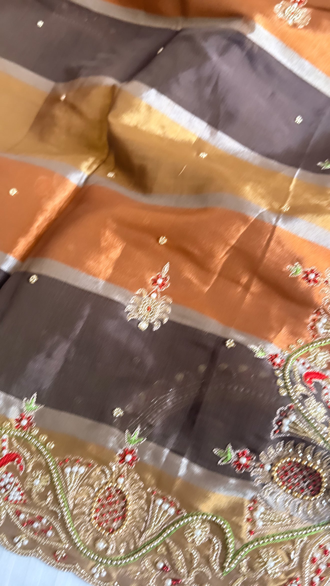 Kanjivaram banarasi tissue silk hand embroidered kadhwa saree with katan silk blouse