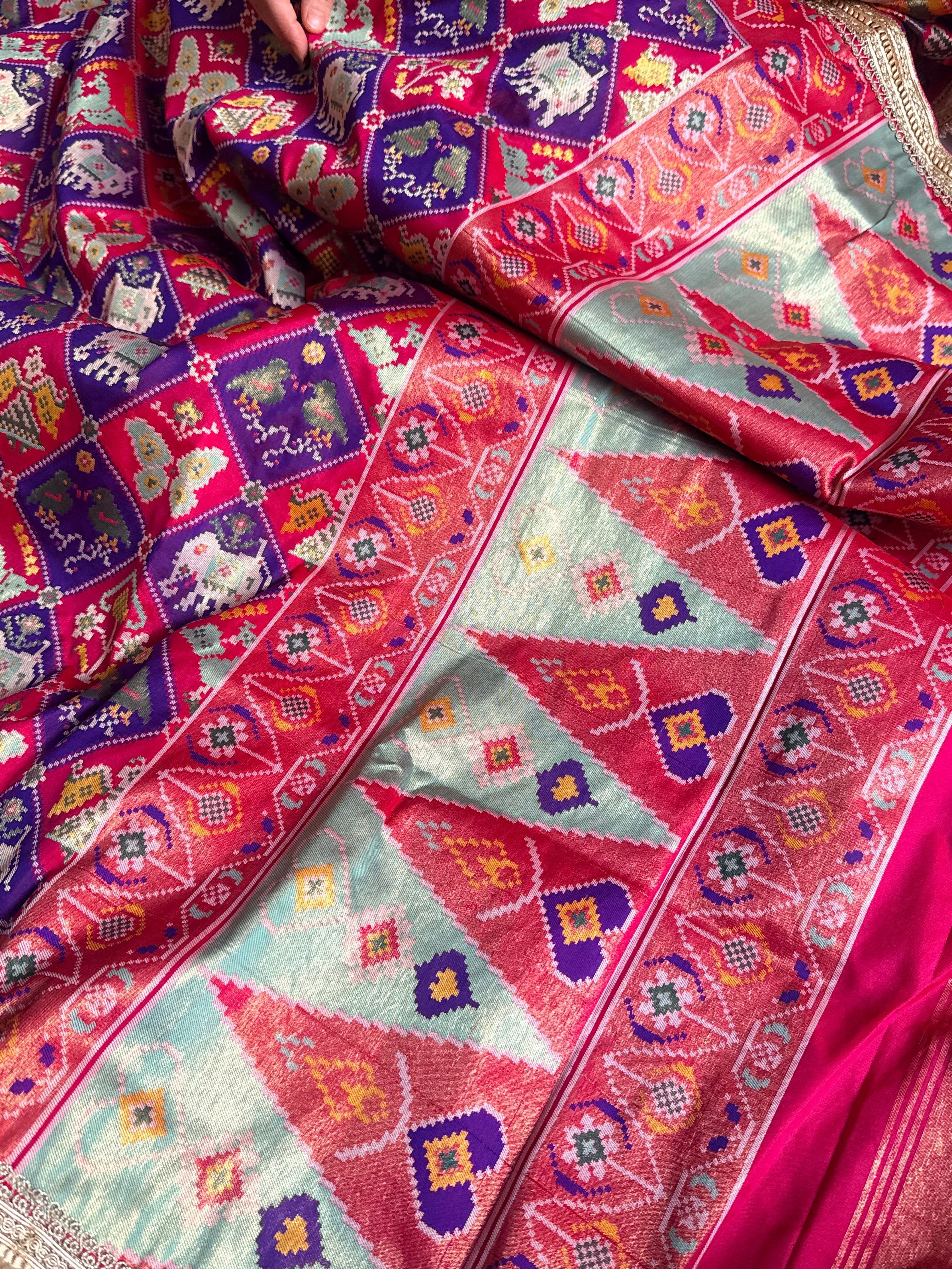 Banarasi patola weaving silk meenakari weaving saree