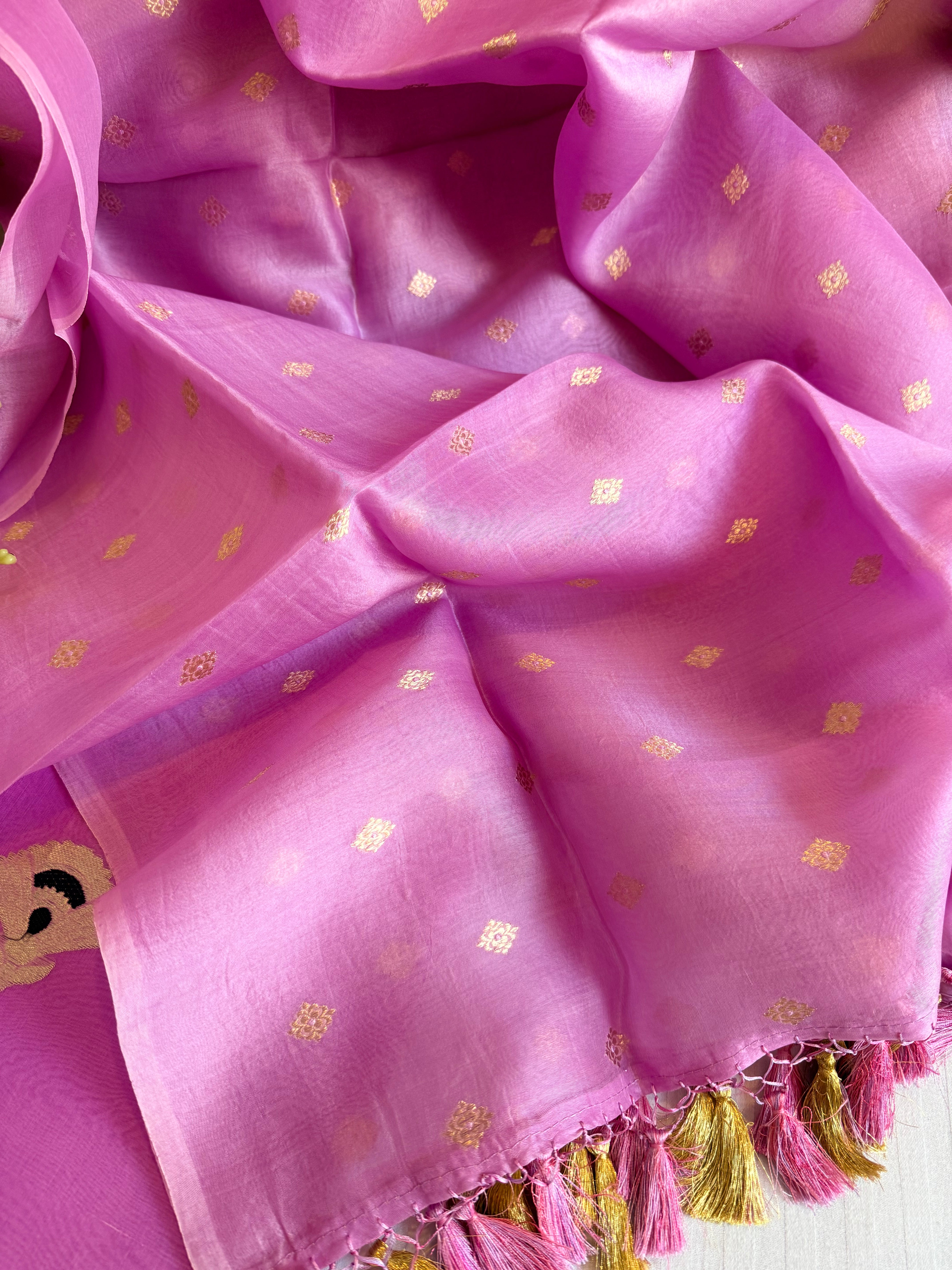 Summer suit sets - Spun chiniya silk kadhwa buti kora silk duppata suit sets