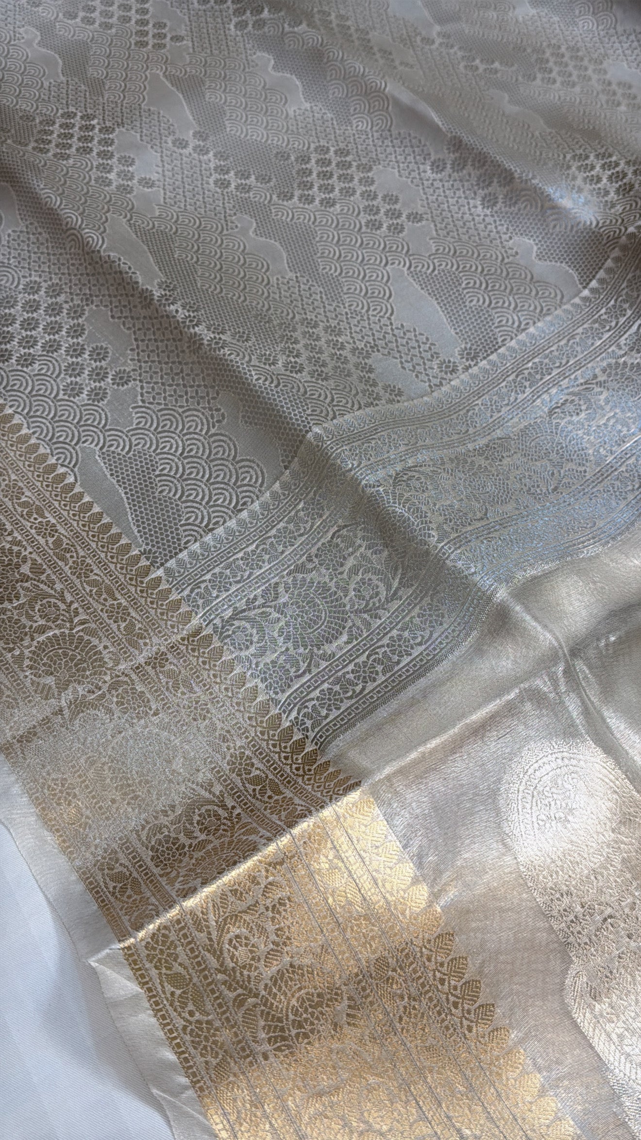 Liquid gold water zari tissue brocade kadhwa saree