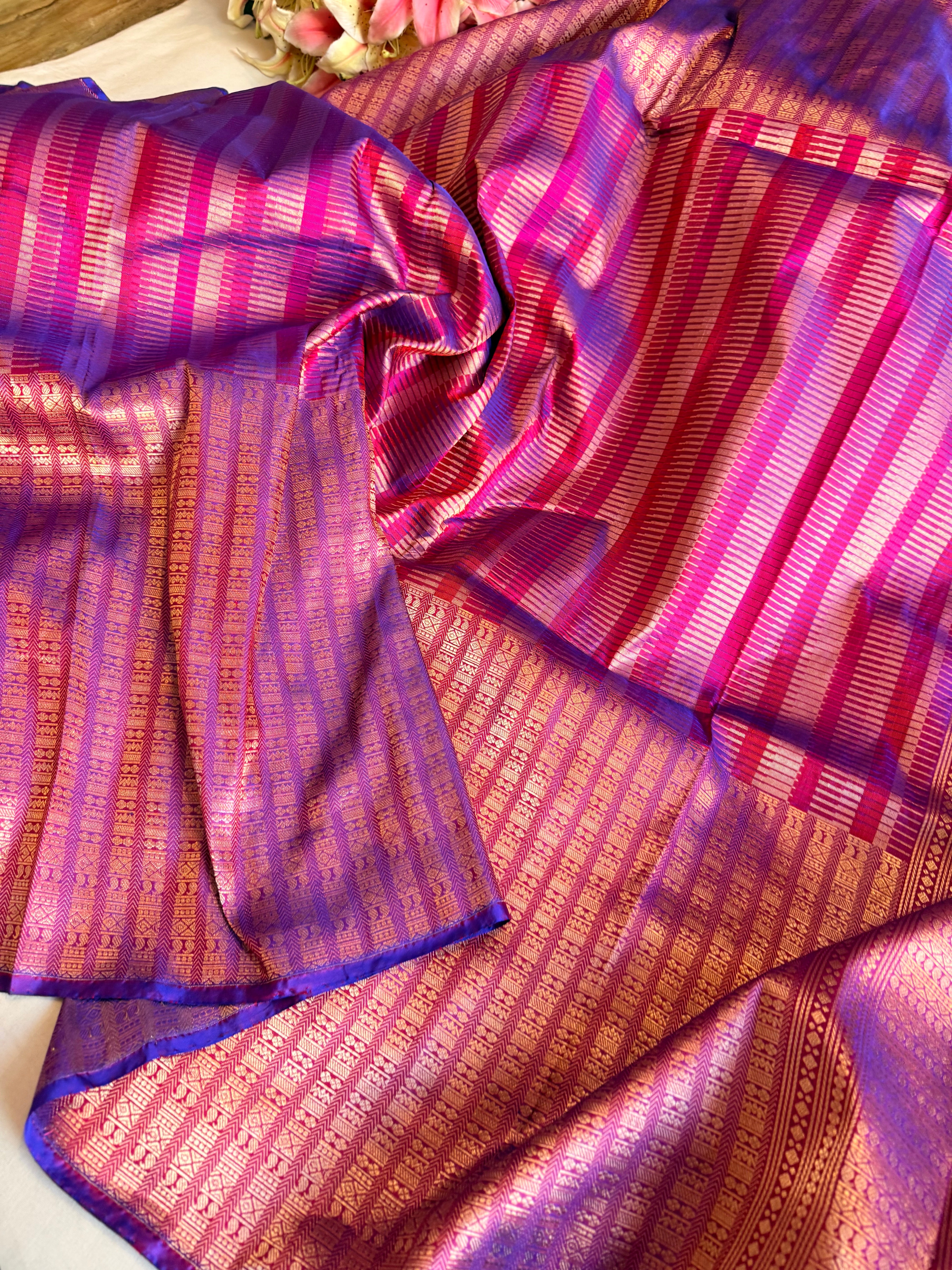 Banarasi katan silk ambose brocade weaving kadhwa handloom saree