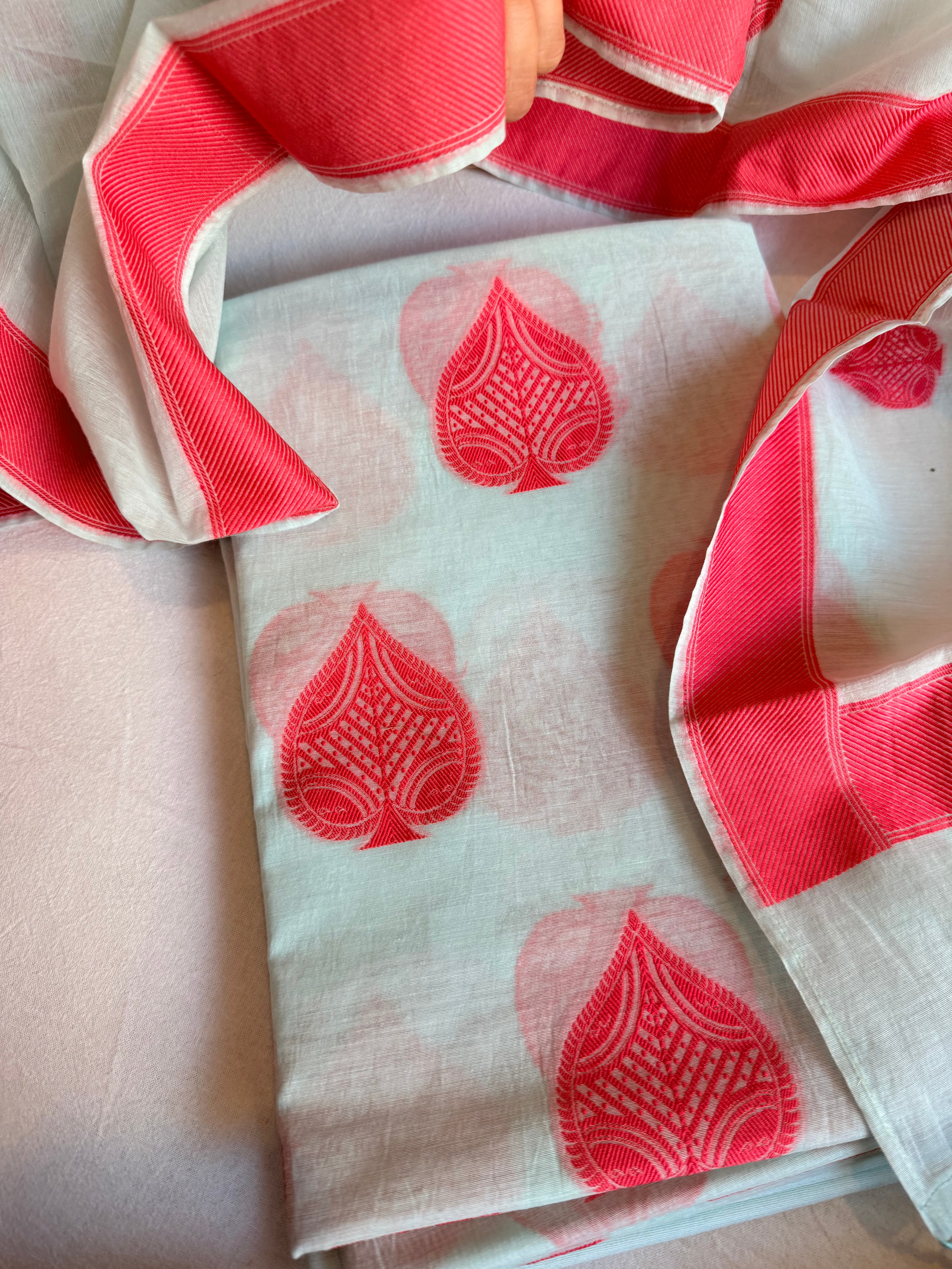 Mother’s Day offer - Handloom cotton paan buti meenakari kadhwa buti suit sets