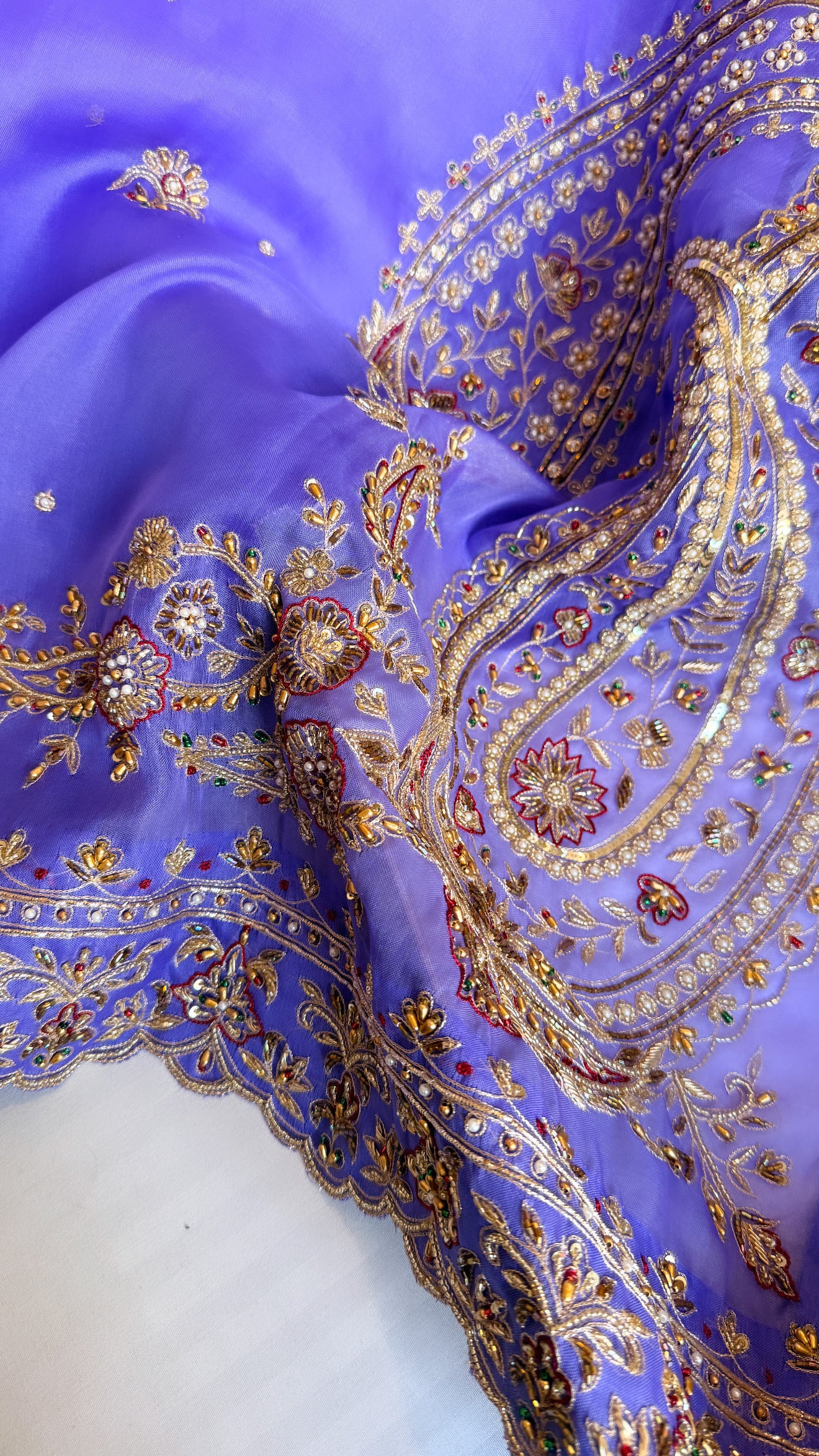 Mummy ki purani wali saree edit - Brinjal purple kora silk kadhwa hand embroidered saree