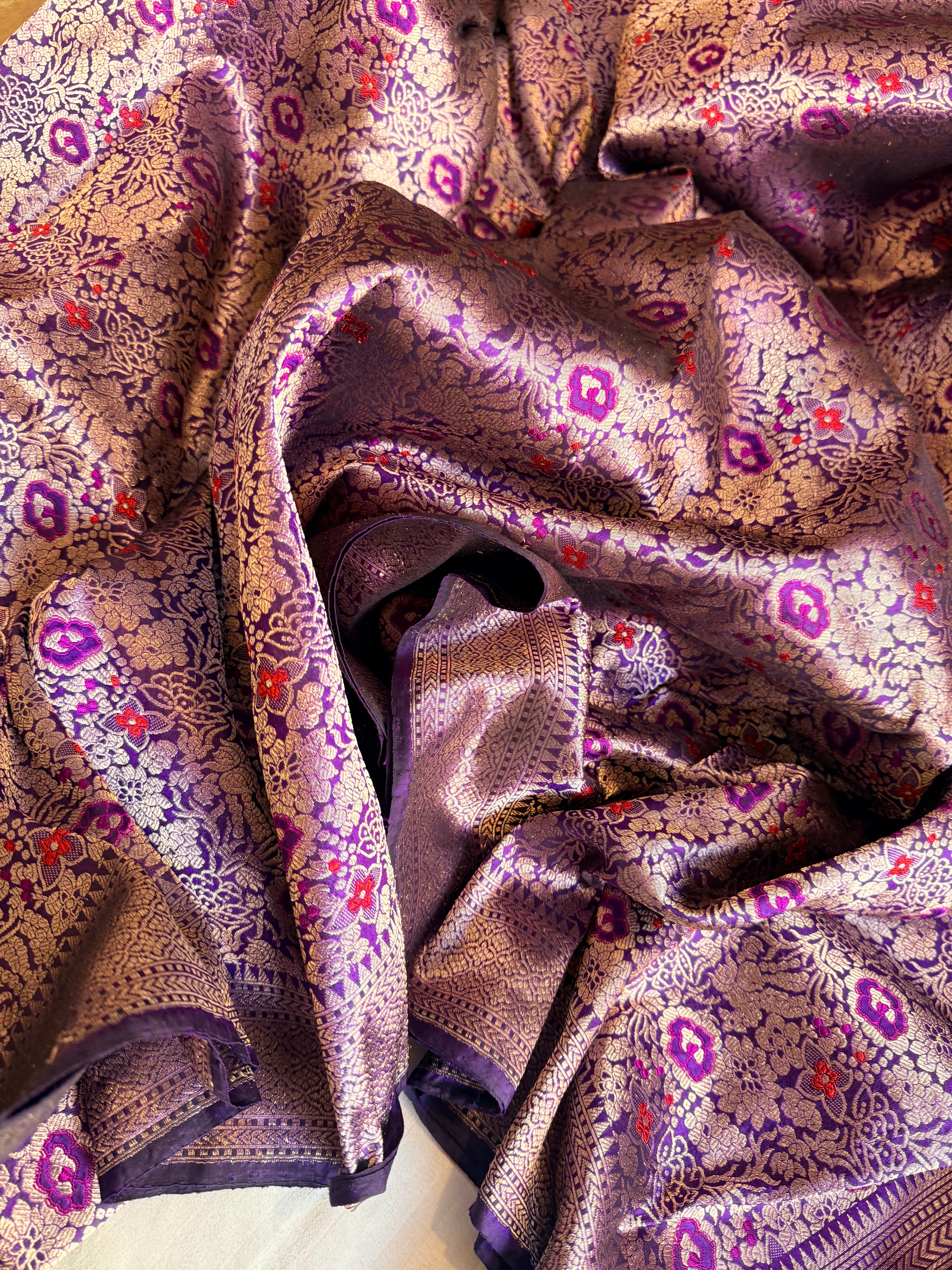 Banarasi katan silk ambose brocade weaving kadhwa handloom saree