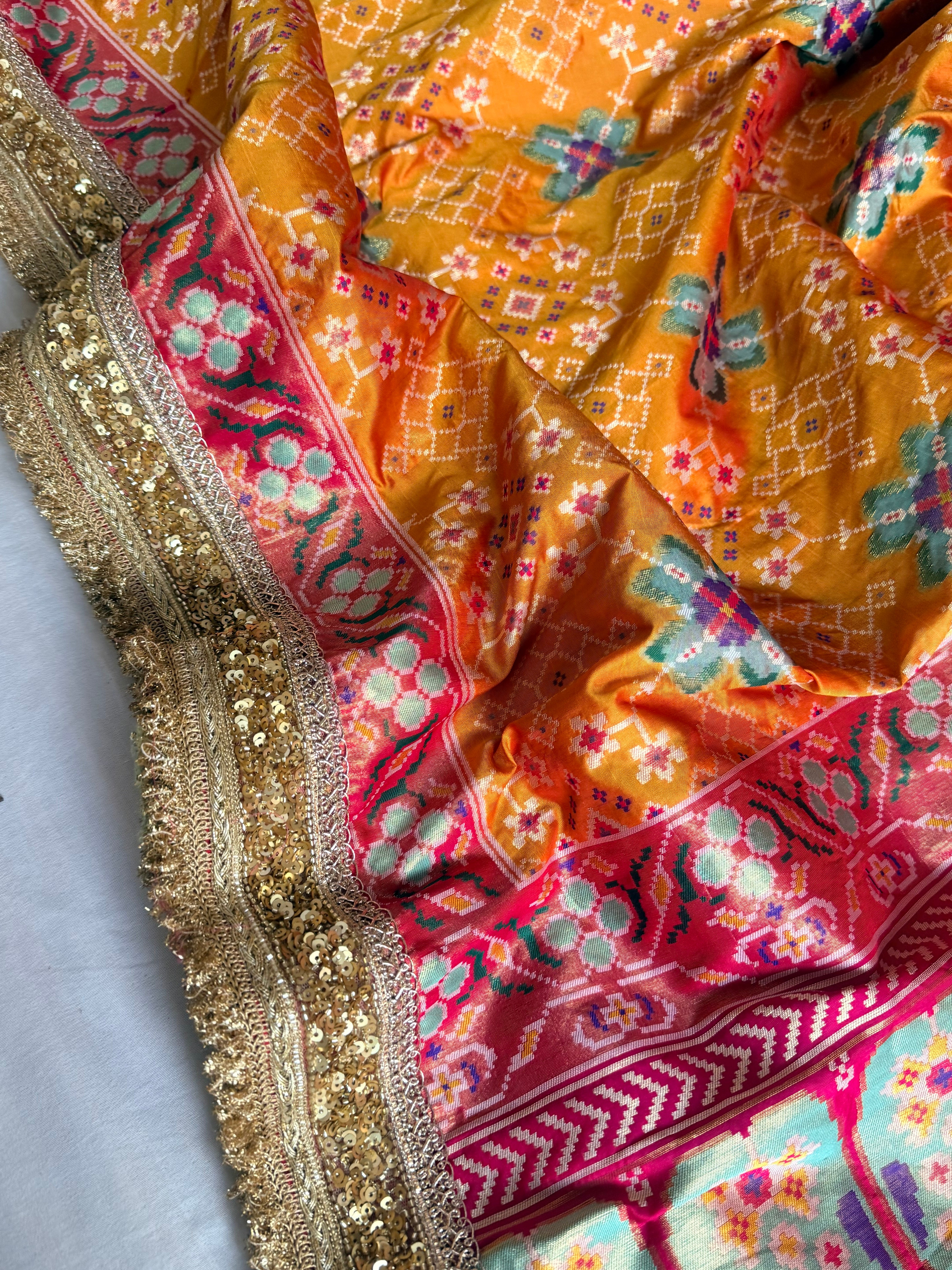 Banarasi patola weaving silk meenakari weaving saree