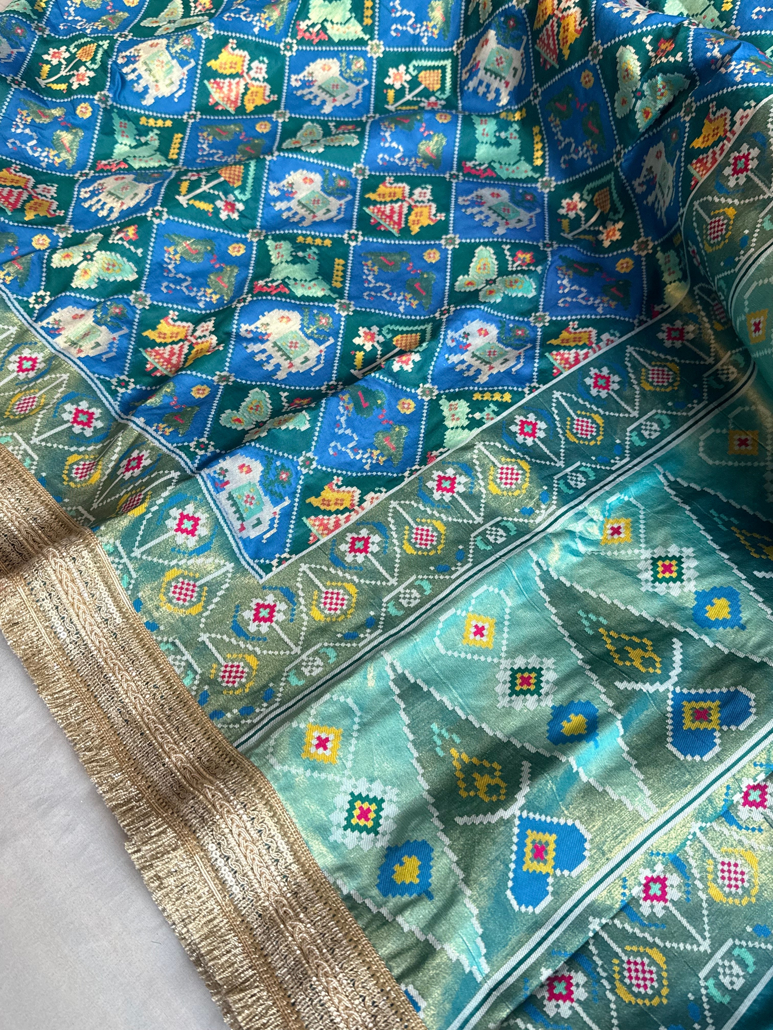 Banarasi patola weaving silk meenakari weaving saree