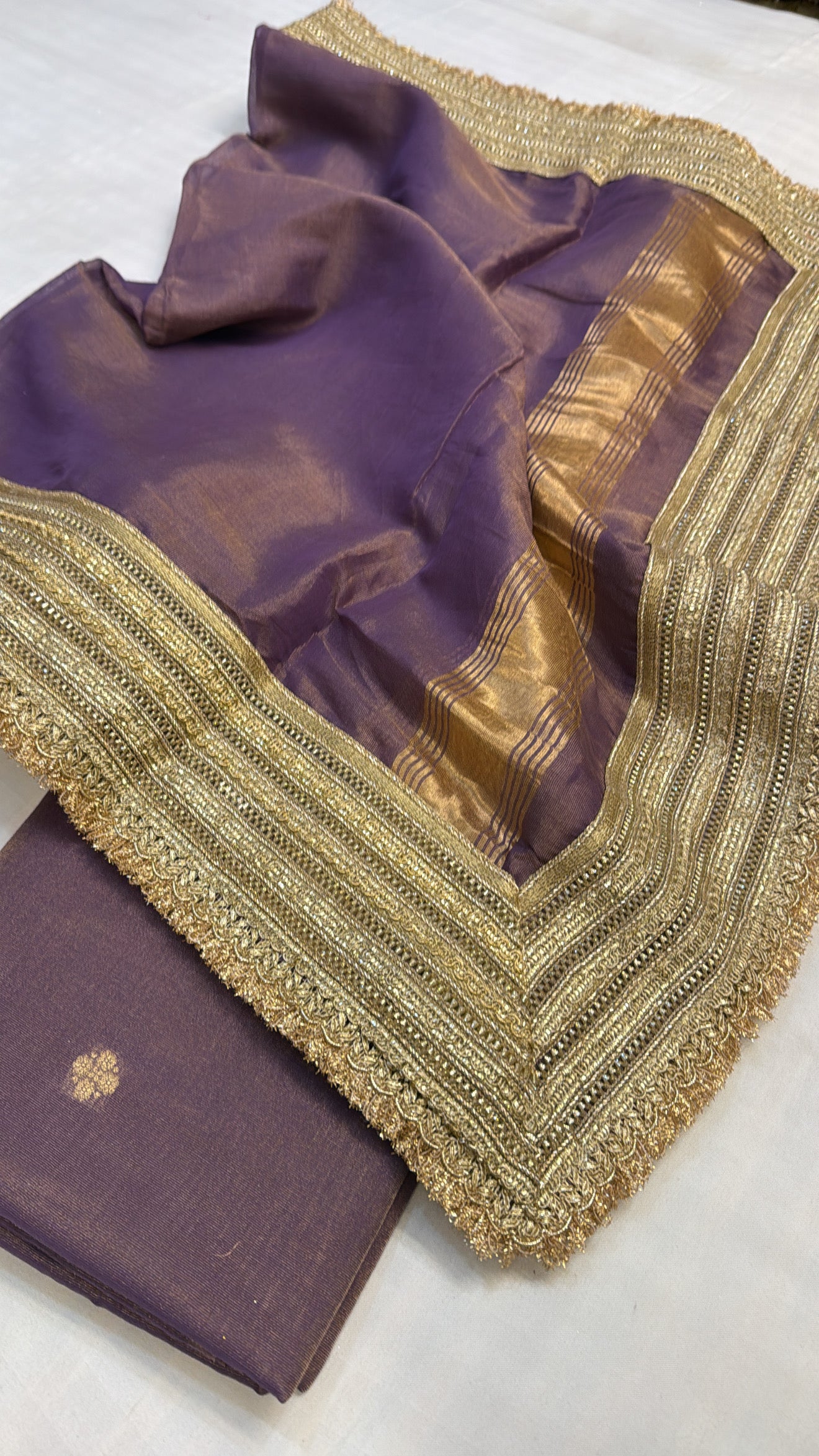 Mul cotton tissue banarasi suit set
