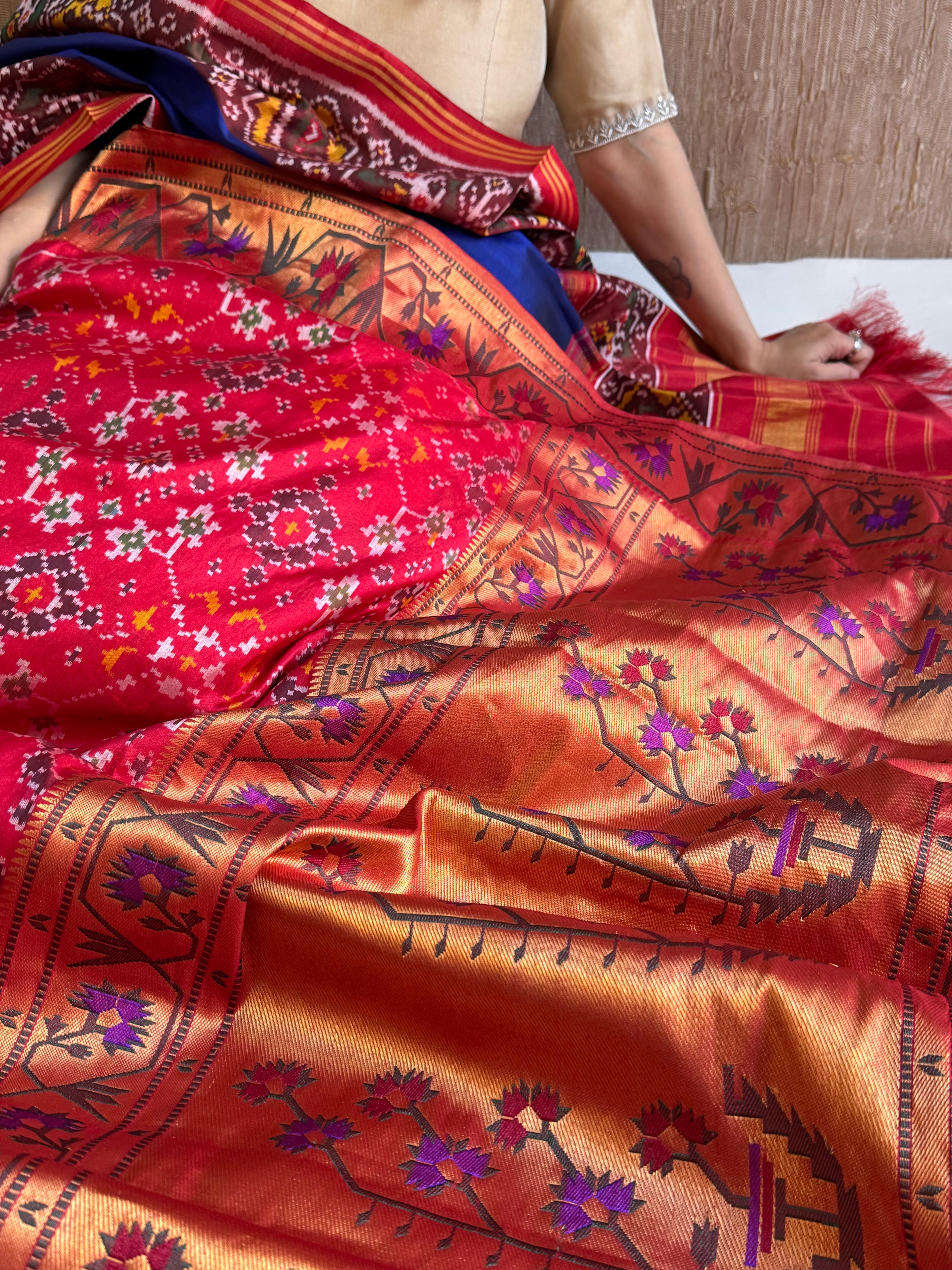 Banarasi ikkat patola kadhwa paithani border saree