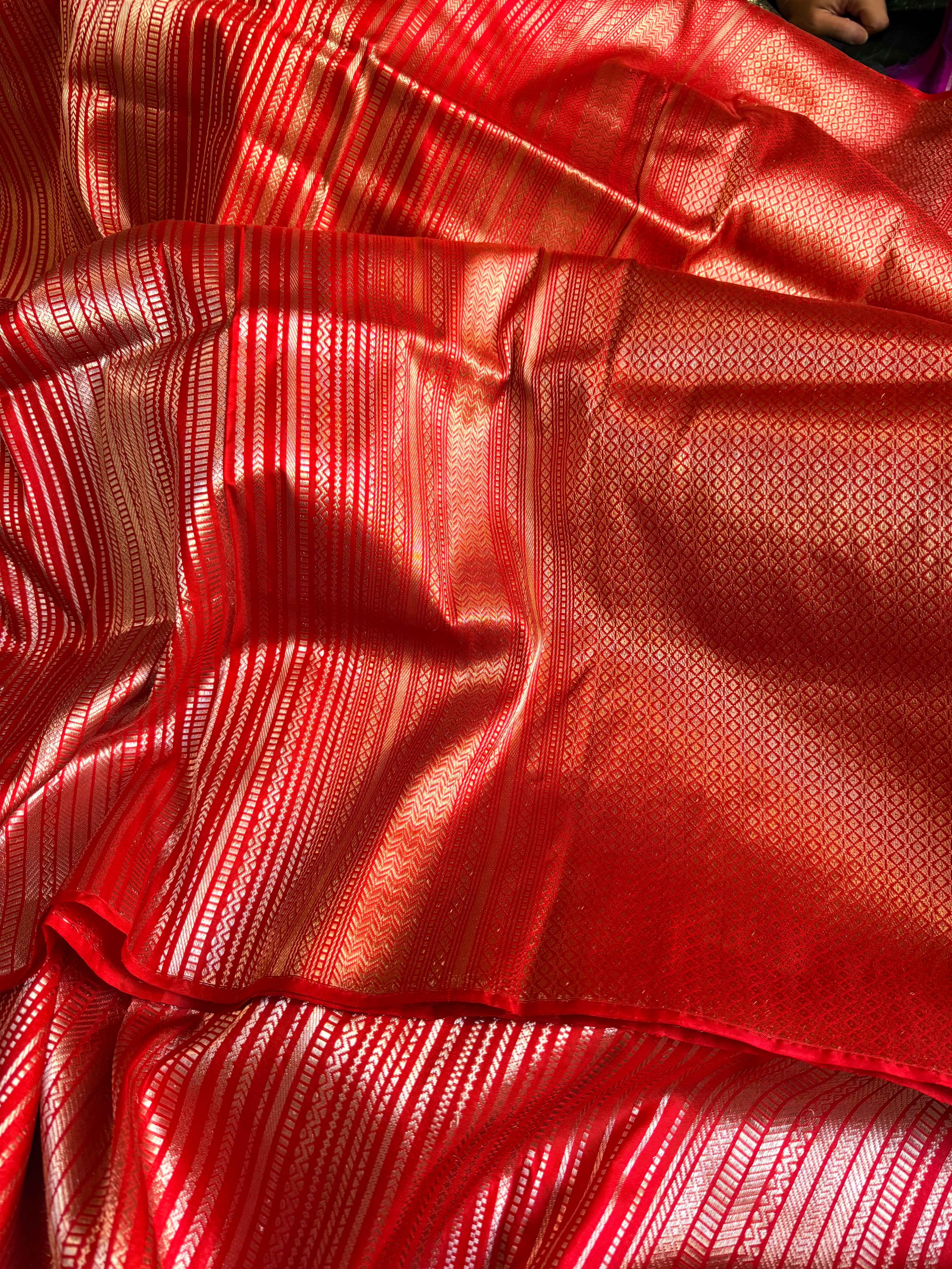 Banarasi katan silk ambose brocade weaving kadhwa handloom saree